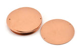Huge Round Charm, 2  Raw Copper Round Stamping Blanks With 2 Holes, Connectors (43x0.90mm) M539
