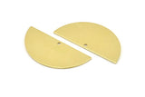 Semi Circle Charm, 8 Raw Brass Half Moon Charms With 1 Hole, Blanks, Stamping Blanks (38x17x0.80mm) M687