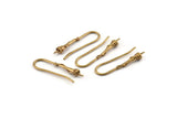 Brass Ear Wires, Earring Hooks, 10 Raw Brass Earring Setting for Pearl, Brass Findings, Crafts (23mm) BS 1708