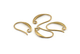 Brass Ear Hooks, 12 Raw Brass Earring Wires, Earring Hooks (20x12mm) BS 1707
