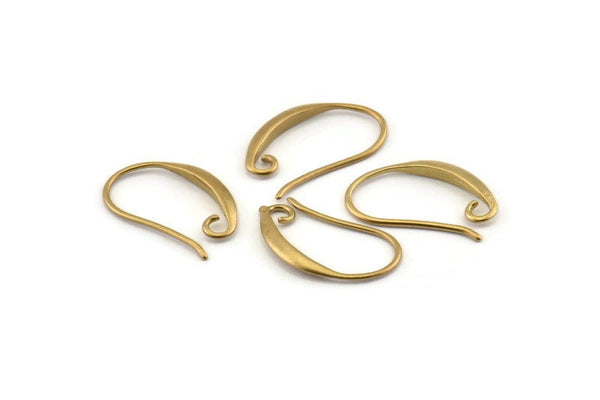 Brass Ear Hooks, 12 Raw Brass Earring Wires, Earring Hooks (20x12mm) BS 1707