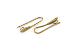Brass Ear Hooks, 10 Raw Brass Earring Wires, Earring Hooks (27.5x7.5mm) BS 1715
