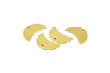 Brass Moon Charm, 12 Raw Brass Moon Charm With 1 Hole, Blanks, Findings (18x8.5x0.70mm) M738