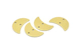 Brass Moon Charm, 12 Raw Brass Moon Charm With 2 Holes, Blanks, Findings (18x8.5x0.70mm) M742