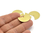 Brass Moon Charm, 12 Raw Brass Moon Charm With 1 Hole, Blanks, Findings (25x15x0.70mm) M728