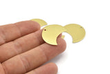 Brass Moon Charm, 12 Raw Brass Moon Charm With 1 Hole, Blanks, Findings (25x15x0.70mm) M729