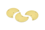 Brass Moon Charm, 12 Raw Brass Moon Charm With 4 Holes, Blanks, Findings (25x15x0.70mm) M736