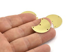 Brass Moon Charm, 12 Raw Brass Moon Charm With 4 Holes, Blanks, Findings (25x15x0.70mm) M736