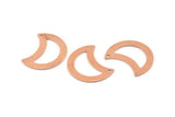 Copper Moon Charm, 10 Raw Copper Moon Charm With 1 Hole, Blanks, Findings (25x15x0.70mm) M759