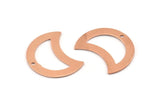 Copper Moon Charm, 10 Raw Copper Moon Charm With 1 Hole, Blanks, Findings (25x15x0.70mm) M762