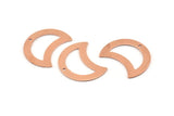 Copper Moon Charm, 10 Raw Copper Moon Charm With 1 Hole, Blanks, Findings (25x15x0.70mm) M762