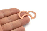 Copper Moon Charm, 10 Raw Copper Moon Charm With 1 Hole, Blanks, Findings (25x15x0.70mm) M762