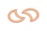 Copper Moon Charm, 10 Raw Copper Moon Charm With 2 Holes, Blanks, Findings (25x15x0.70mm) M763