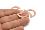 Copper Moon Charm, 10 Raw Copper Moon Charm With 2 Holes, Blanks, Findings (25x15x0.70mm) M763