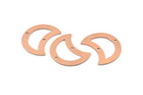 Copper Moon Charm, 10 Raw Copper Moon Charm With 2 Holes, Blanks, Findings (25x15x0.70mm) M765