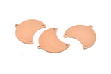 Copper Moon Charm, 10 Raw Copper Moon Charm With 1 Loop And 2 Holes, Blanks, Findings (25x18x0.70mm) M747