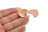 Copper Moon Charm, 10 Raw Copper Moon Charm With 1 Loop And 2 Holes, Blanks, Findings (25x18x0.70mm) M747