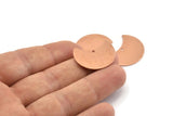 Copper Moon Charm, 10 Raw Copper Moon Charm With 1 Hole, Blanks, Findings (25x15x0.70mm) M710