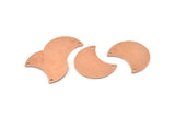 Copper Moon Charm, 10 Raw Copper Moon Charm With 2 Holes, Blanks, Findings (25x15x0.70mm) M712