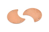 Copper Moon Charm, 10 Raw Copper Moon Charm With 2 Holes, Blanks, Findings (25x15x0.70mm) M714