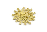 Brass Charm, 2 Raw Brass, Charm Pendant, Brass Pendant, Brass Charm With 1 Loop - Pad Size 4mm (32x34mm) N1399