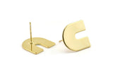 Stud Earring, 4 Gold Plated Brass U Shaped Stud Earrings (15x0.80mm) M161 A1561 Q1032