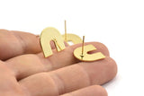 Stud Earring, 4 Gold Plated Brass U Shaped Stud Earrings (15x0.80mm) M161 A1561 Q1032