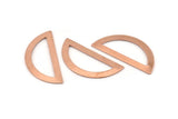 Semi Circle Blank, 12 Raw Copper Half Moon Blanks, Stamping Blanks (38x17x0.80mm) M696