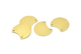 Brass Moon Charm, 12 Raw Brass Crescent Moon Charms With 2 Holes, Blanks (20x15x0.70mm) M809