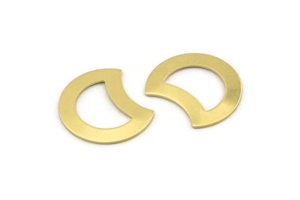 Brass Moon Blank, 12 Raw Brass Crescent Moon Stamping Blanks (20x15x0.70mm) M777