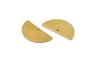 Semi Circle Pendant, 24 Raw Brass Semi Circle Blanks With 1 Hole (21x10x0.80mm) BS 1725