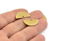 Semi Circle Pendant, 24 Raw Brass Semi Circle Blanks With 1 Hole (21x10x0.80mm) BS 1725