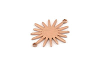 Gül Altın Sunny Konnektör, 2 Döngülü 4 Gül Altın Kaplamalı Pirinç Dokulu Sunny Konnektör (27x22x1mm) D0559 Q0650