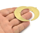 Brass Moon Charm, 4 Raw Brass Crescent Moon Charms With 1 Loop And 3 Holes, Stamping Blanks (50x17x0.90mm) M825