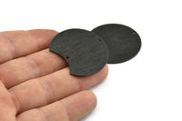 Black Moon Charm, 2 Textured Oxidized Black Brass Moon Stamping Blanks With 2 Holes, Connectors (35x28x0.80mm) M104