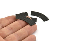 Black Rectangle Blank 4 Textured Oxidized Black Brass Rectangle Connectors With 2 Holes, Stamping Blanks (37x10x0.80mm) M098