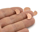 Copper Moon Charm, 12 Raw Copper Crescent Moon Charms With 1 Hole (13x8x0.70mm) M420