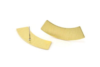 Brass Rectangle Earring, 6 Textured Raw Brass Rectangle Stud Earrings (37x10x0.80mm) M099 A1655
