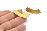 Brass Rectangle Earring, 6 Textured Raw Brass Rectangle Stud Earrings (37x10x0.80mm) M099 A1655