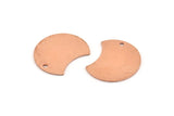 Copper Moon Charm, 12 Raw Copper Crescent Moon Charms With 1 Hole (20x15x0.70mm) M606