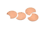 Copper Moon Charm, 12 Raw Copper Crescent Moon Charms With 1 Hole (20x15x0.70mm) M606