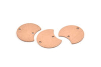 Bakır Ay Tılsımı, 2 Delikli 12 Ham Bakır Hilal Ay Tılsımı, Bağlantı Parçaları (20x15x0,70 mm) M608