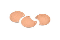 Bakır Ay Tılsımı, 2 Delikli 12 Ham Bakır Hilal Ay Tılsımı, Bağlantı Parçaları (20x15x0,70 mm) M613