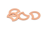 Copper Moon Blank, 12 Raw Copper Crescent Moon Stamping Blanks (20x15x0.70mm) M615