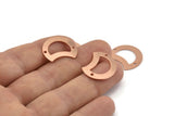 Copper Moon Charm, 12 Raw Copper Crescent Moon Charms With 2 Holes, Connectors (20x15x0.70mm) M620