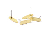 Earring Studs, 8 Raw Brass -  Geometric Stud Earrings - Brass Earrings - Earrings (18x5x1.5mm) N1407