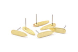 Earring Studs, 8 Raw Brass -  Geometric Stud Earrings - Brass Earrings - Earrings (18x5x1.5mm) N1407