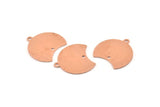 Copper Moon Charm, 12 Raw Copper Crescent Moon Charms With 1 Loop And 1 Hole (20x20x0.70mm) M629