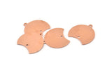 Copper Moon Charm, 12 Raw Copper Crescent Moon Charms With 1 Loop And 1 Hole (20x20x0.70mm) M629