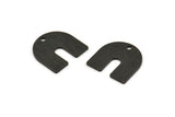 Black U Shape Charm, 12 Textured Oxidized Black Brass U Shaped Charms With 1 Hole, Blank (15x0.80mm) M332